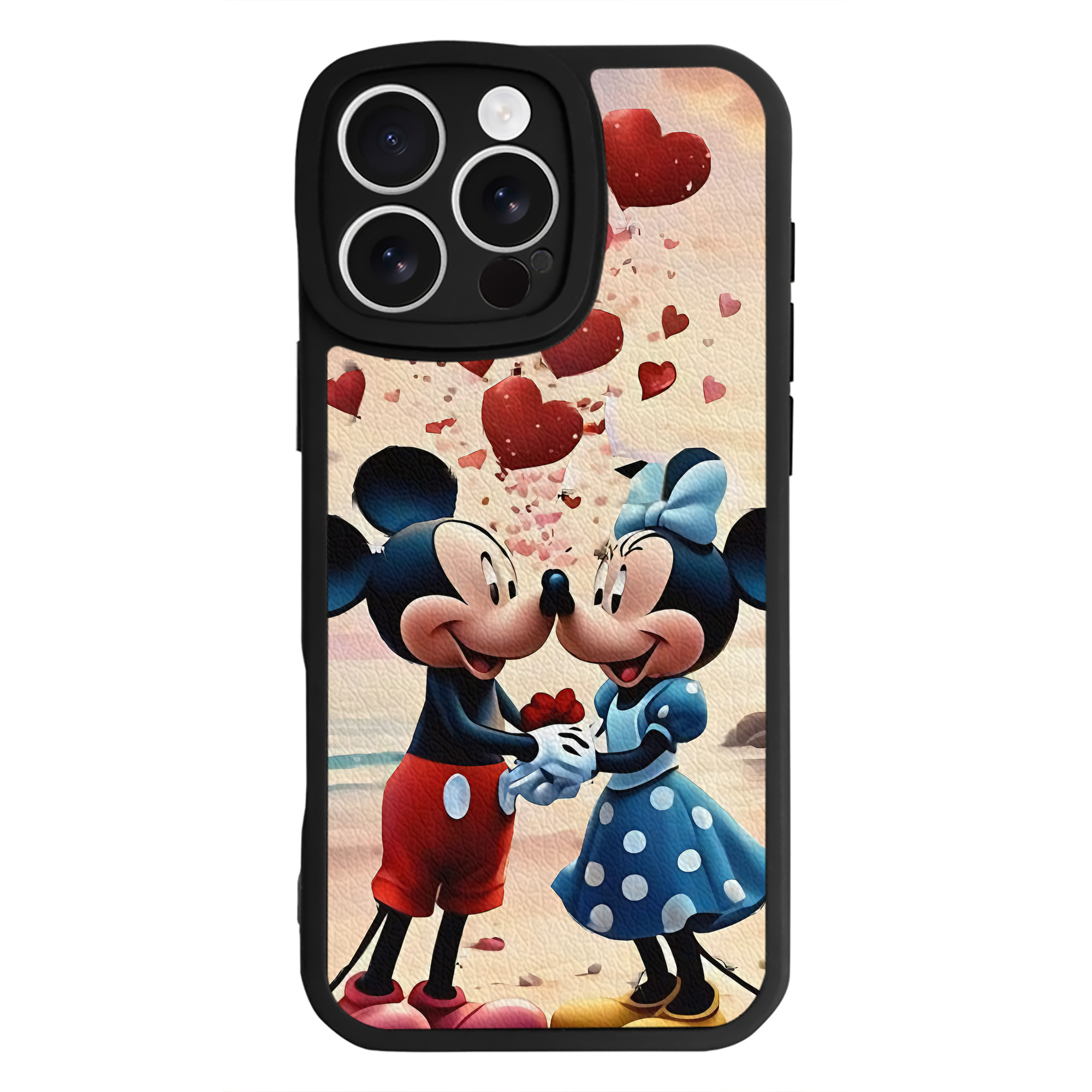 （画像用） ミッキーマウス Mickey Mouse 【iPhone 16シリーズ対応】シリコンスマホケース（レザー調） 材質：シリコン